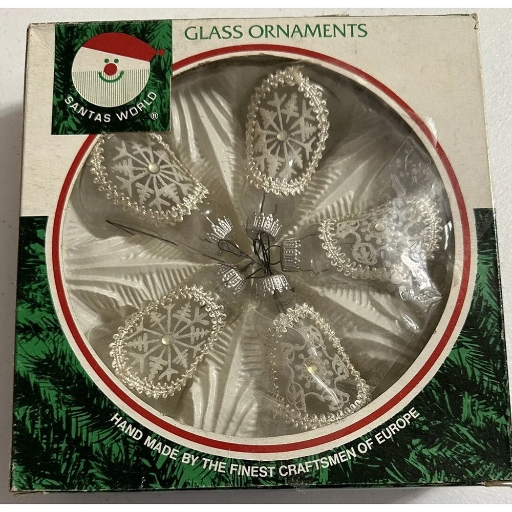 VTG Santa's World Glass Bells & Balls Christmas Ornaments‎ W. Germany Kurt Adler